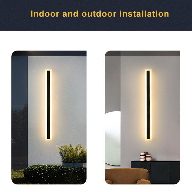 Minimalistic Elongated Bar Shaped 1-Light LED Acrylic Outdoor Waterproof Wall Light
