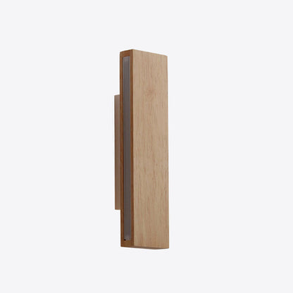 Contemporary Nordic Log Rectangular Flat Rotatable Solid Wood Acrylic LED Wall Sconce Lamp