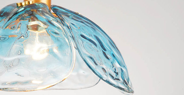 Modern Minimalist Flower-shaped Petal Iron Glass 1-Light Pendant Light For Living Room