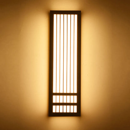 Modern Minimalist Solid Wood Acrylic Rectangular LED  Wall Sconce Lamp for Living Room