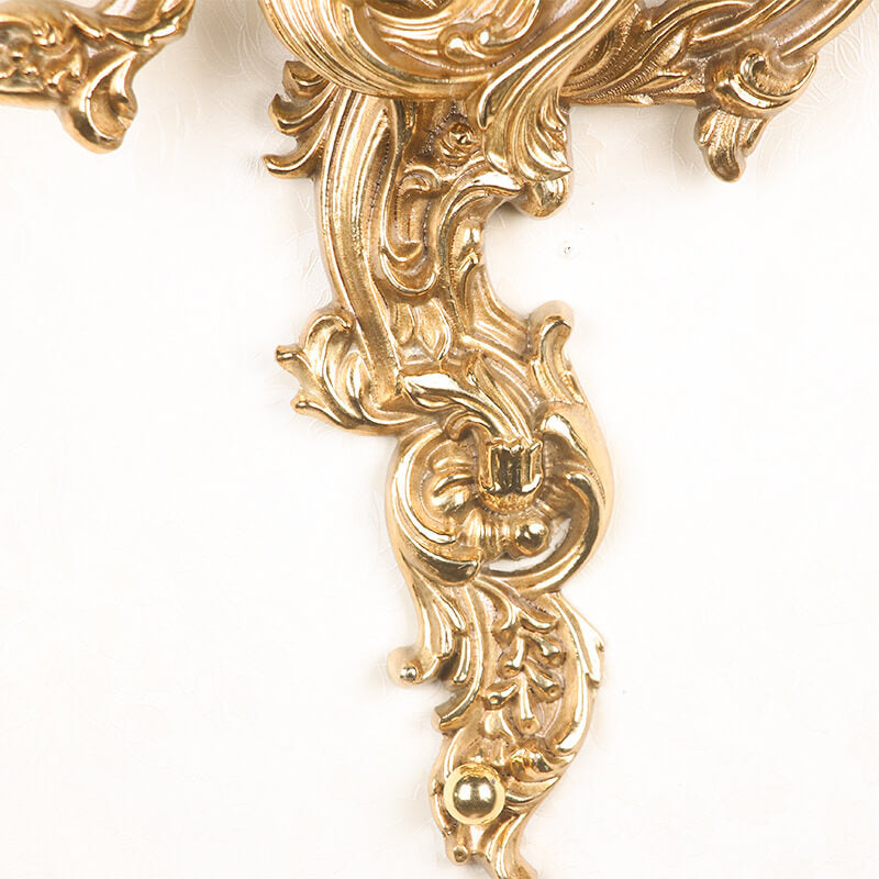 French Vintage Brass Candle 2/3 Light Wall Sconce Lamp