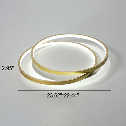 Nordic Light Luxury Circle Aluminum LED Flush Mount Ceiling Light