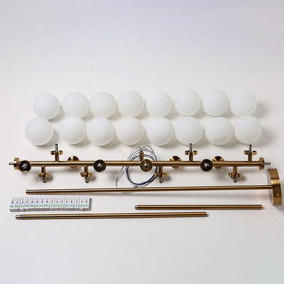 Modern Luxury Magic Bean Iron Glass Ball 16-Light Island Light Chandelier For Dining Room