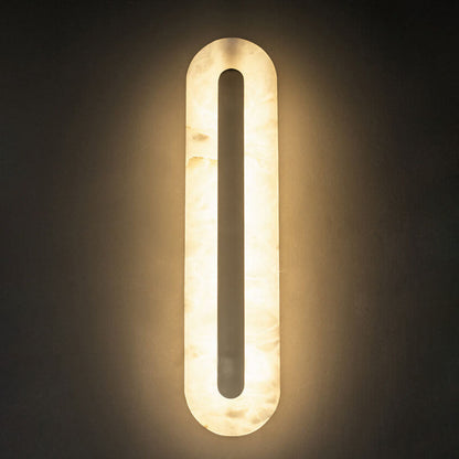 Light Luxury Brass Marble Oval Square LED Wall Sconce Lamp