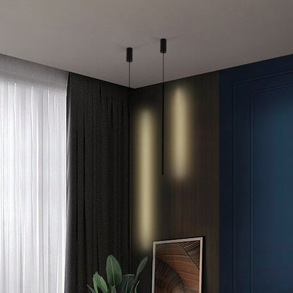 Modern Minimalist Line Iron Acrylic Long Line LED Pendant Light For Bedroom
