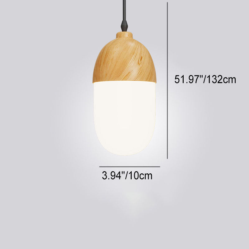 Traditional Japanese Iron Round Oval Iron 1-Light Pendant Light For Living Room & Bedroom
