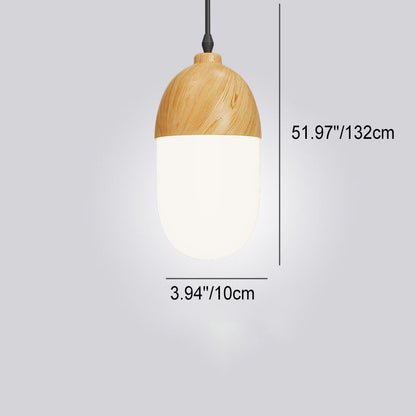 Traditional Japanese Iron Round Oval Iron 1-Light Pendant Light For Living Room & Bedroom