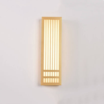Modern Minimalist Solid Wood Acrylic Rectangular LED  Wall Sconce Lamp for Living Room