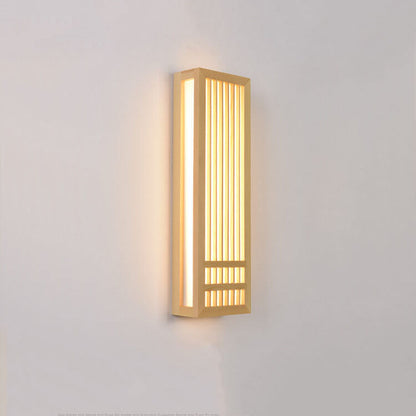 Modern Minimalist Solid Wood Acrylic Rectangular LED  Wall Sconce Lamp for Living Room