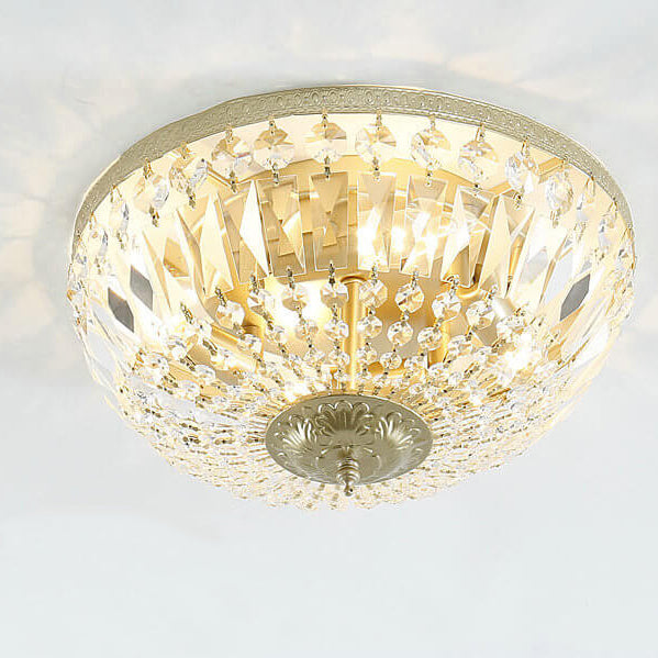 Vintage Round Crystal 4/6 Light Flush Mount Ceiling Light