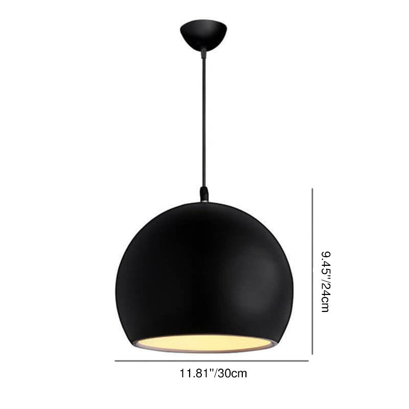 Modern Solid Color Round Head Iron 1-Light Pendant Light