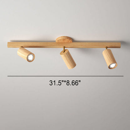 Simple Log Spotlight Track LED Semi-Flush Mount Ceiling Light