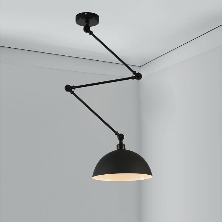 Nordic 1-Light Bowl Extendable Semi-Flush Mount Lighting