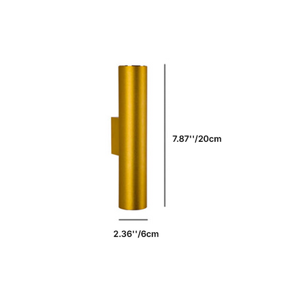 Modern Minimalist Round Aluminum Cylindrical 2-Light Wall Sconce Lamp For Bedroom