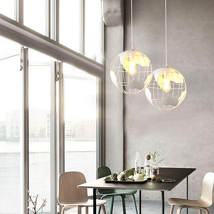 Contemporary Creative Round Earth Shaped Iron 1-Light Pendant Light For Living Room