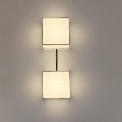 Traditional Japanese Square Fabric Shade LED Wall Sconce Lamp For Living Room