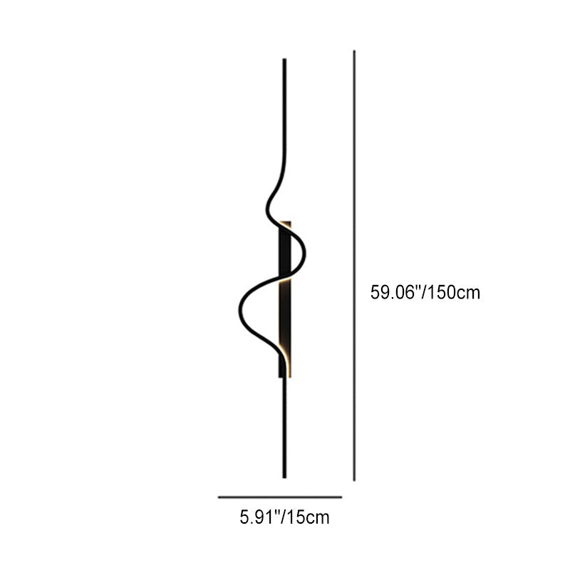 Modern Minimalist Long Wave Design Aluminum Iron LED Wall Sconce Lamp For Living Room