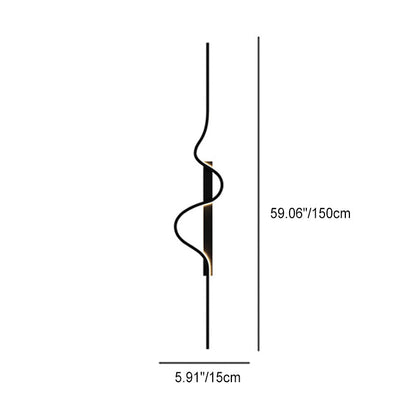 Modern Minimalist Long Wave Design Aluminum Iron LED Wall Sconce Lamp For Living Room