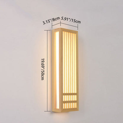 Modern Minimalist Solid Wood Acrylic Rectangular LED  Wall Sconce Lamp for Living Room