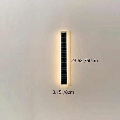 Modern Minimalist Aluminum Acrylic Outdoor Solar Rectangular Strip Waterproof Patio LED Wall Sconce Lamp for Outdoor Patio