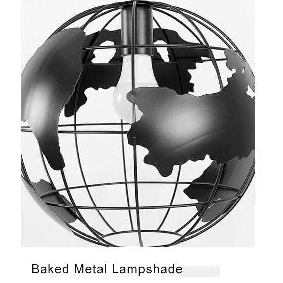Contemporary Creative Round Earth Shaped Iron 1-Light Pendant Light For Living Room