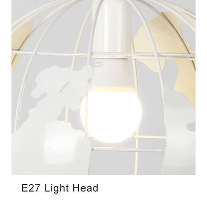 Contemporary Creative Round Earth Shaped Iron 1-Light Pendant Light For Living Room
