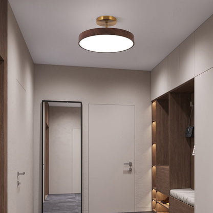 Contemporary Nordic Disc Shaped Iron PVC LED Semi-Flush Mount Ceiling Light For Bedroom