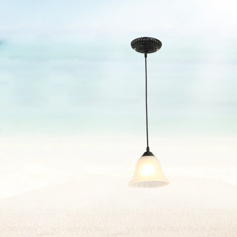 Traditional Tiffany Iron Glass 1 - Light Pendant Light For Dining Room