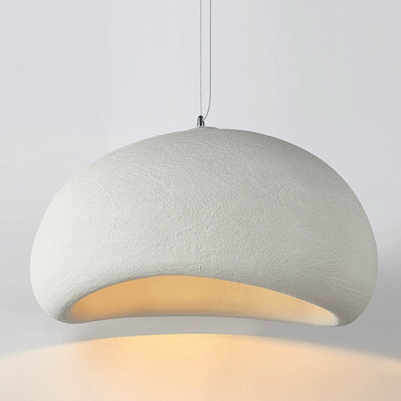 Contemporary Scandinavian Semicircle Polystyrene 1 - Light Pendant Light For Dining Room