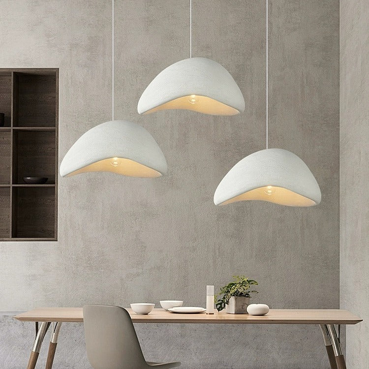 Contemporary Scandinavian Semicircle Polystyrene 1 - Light Pendant Light For Dining Room