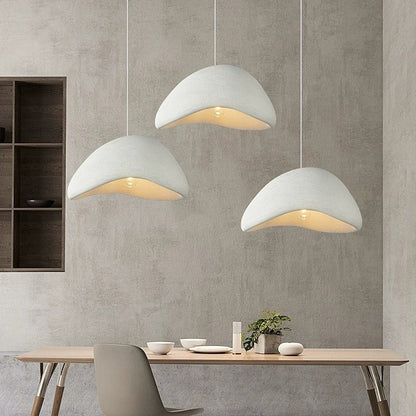 Contemporary Scandinavian Semicircle Polystyrene 1 - Light Pendant Light For Dining Room