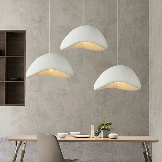 Contemporary Scandinavian Semicircle Polystyrene 1 - Light Pendant Light For Dining Room