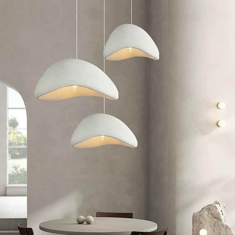 Contemporary Scandinavian Semicircle Polystyrene 1 - Light Pendant Light For Dining Room