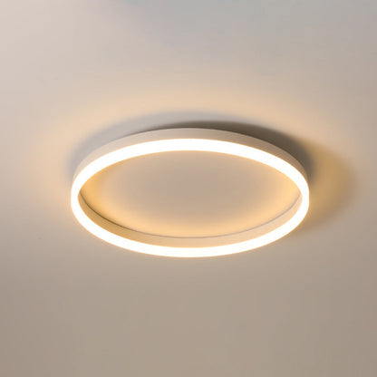 Modern Minimalist Traffic Circle Iron Acrylic LED Flush Mount Ceiling Light For Bedroom