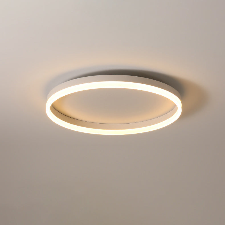 Modern Minimalist Traffic Circle Iron Acrylic LED Flush Mount Ceiling Light For Bedroom