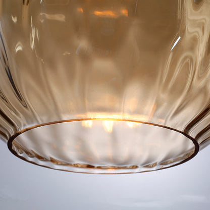 Modern Minimalist Water Drop Glass Wood 1-Light Pendant Light For Dining Room