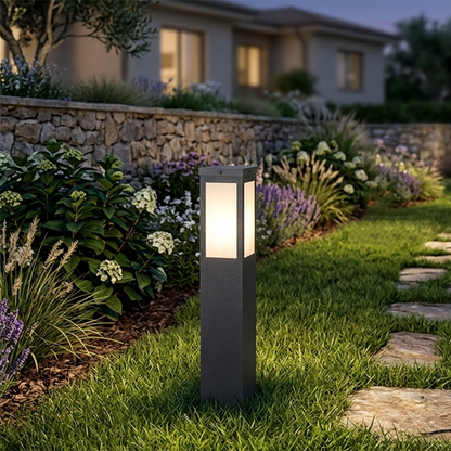 Modern Minimalist Waterproof Metal & PC Pillar 1-Light Outdoor Light Landscape Lighting For Garden & Outdoor Patio