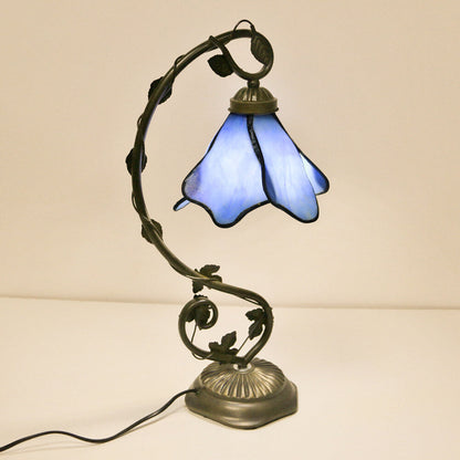 Tiffany Simple Flower Petal Resin Stained Glass 1-Light Table Lamp