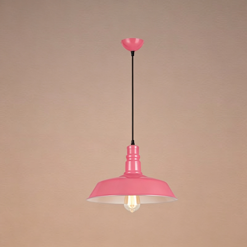 Contemporary Industrial Round Iron 1-Light Pendant Light For Living Room