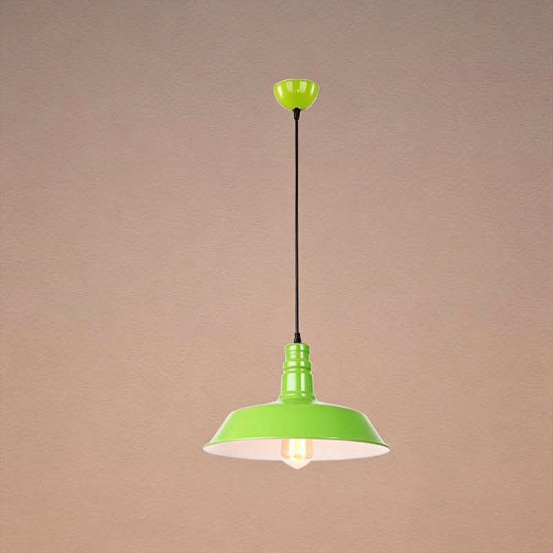 Contemporary Industrial Round Iron 1-Light Pendant Light For Living Room