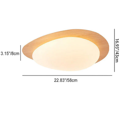 Contemporary Scandinavian Pebble Shape Iron Acrylic LED Flush Mount Ceiling Light For Bedroom