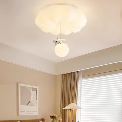 Contemporary Creative Cloud Iron Plastic LED Kids Flush Mount Ceiling Light For Living Room