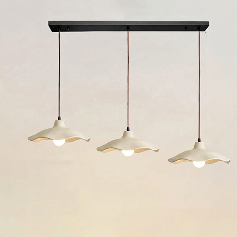 Japanese Vintage Flower Shape Lampshade Cement 1/2/3-Light Island Light Chandelier