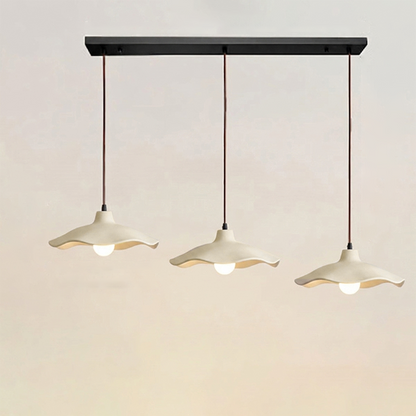 Japanese Vintage Flower Shape Lampshade Cement 1/2/3-Light Island Light Chandelier