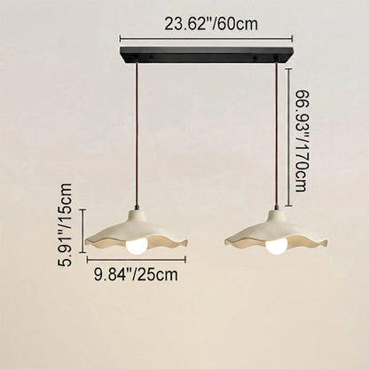 Japanese Vintage Flower Shape Lampshade Cement 1/2/3-Light Island Light Chandelier