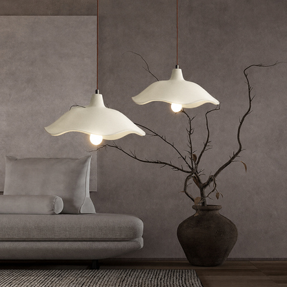 Japanese Vintage Flower Shape Lampshade Cement 1/2/3-Light Island Light Chandelier