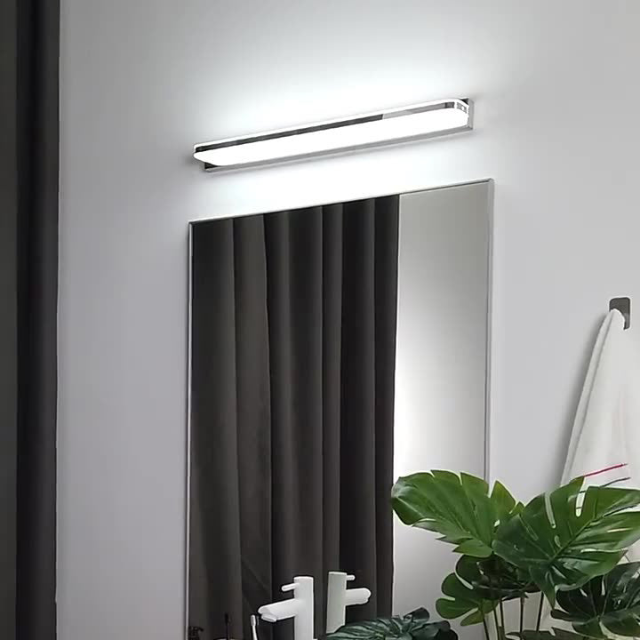 Modern Minimalist Waterproof Rectangular Iron Acrylic LED Vanity Light Wall Scone Lamp For Bathroom