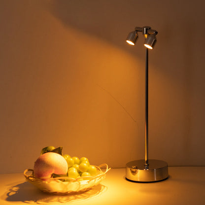 Modern Minimalist Cylindrical Iron PVC LED Table Lamp For Dining Room
