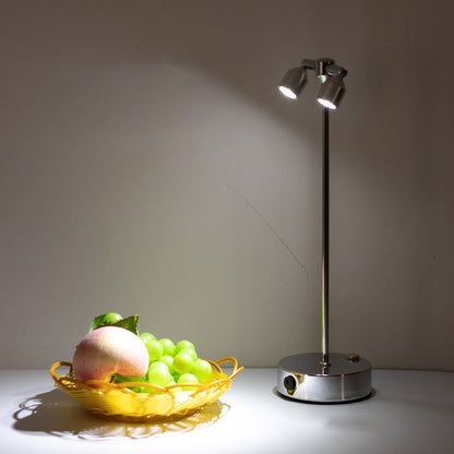Modern Minimalist Cylindrical Iron PVC LED Table Lamp For Dining Room