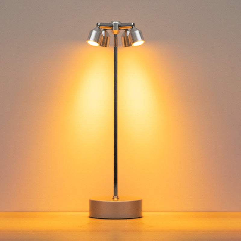 Modern Minimalist Cylindrical Iron PVC LED Table Lamp For Dining Room